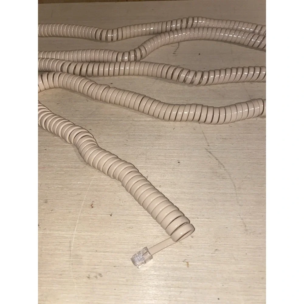 5 Vintage Beige Colored Phone Handset Cord for Landline Receiver